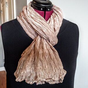 Brazen Blush Metallic Crinkle Oblong Scarf/Wrap
